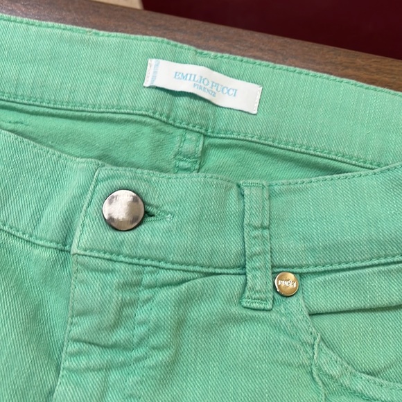 Green distressed Emilio Pucci skinny jeans - Picture 3 of 7